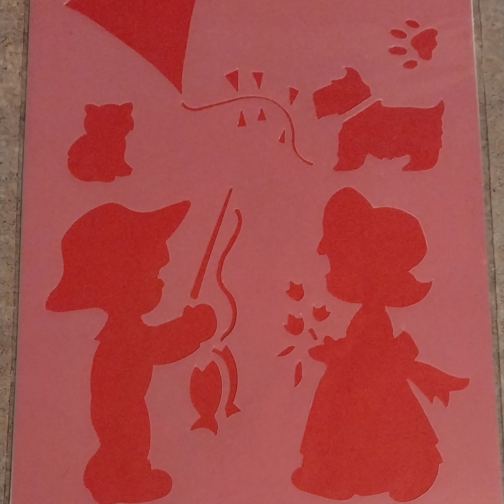 Fiskars Childhood Theme Stencil Romance Theme Stencil scrapbook child's birthday